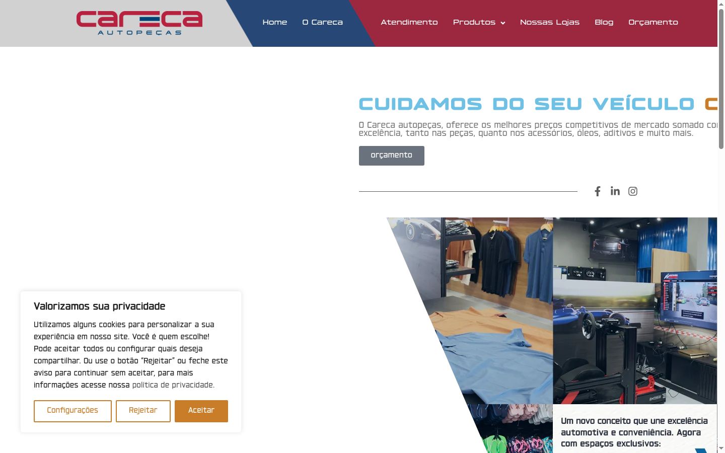 Screenshot del banner di consenso mostrato prima di qualsiasi interazione