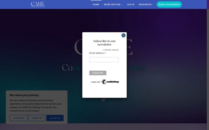 Captură de ecran a carecancerrehab.ie