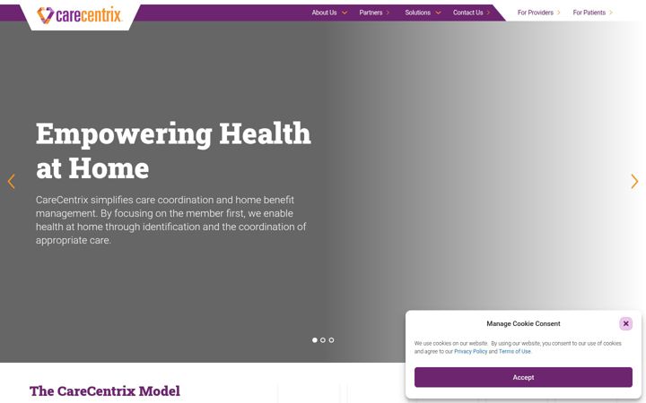 Screenshot of carecentrix.com