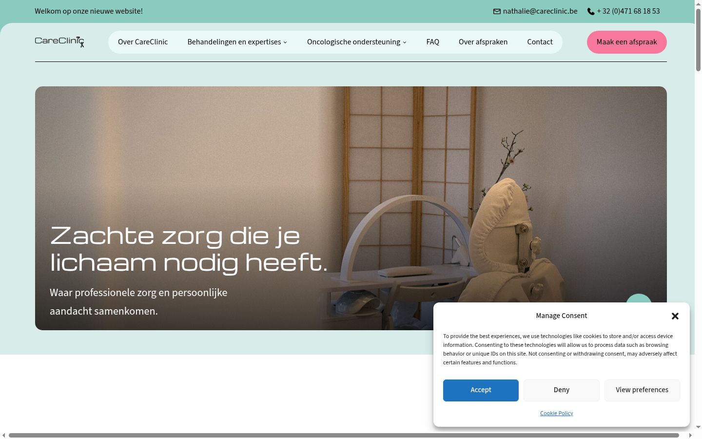 Screenshot of the consent banner shown before any interaction