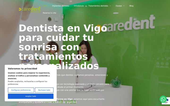 Screenshot of caredentvigo.es