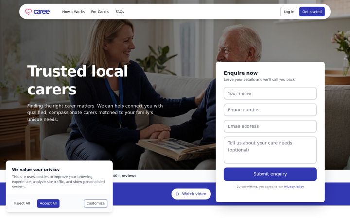 Screenshot of caree.co.uk