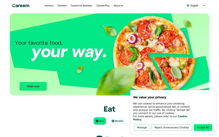 Screenshot του careemnow.com