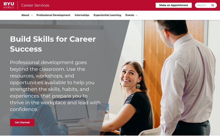 Screenshot of career.byuh.edu