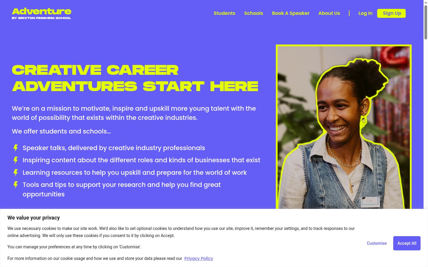 Screenshot of the consent banner shown before any interaction
