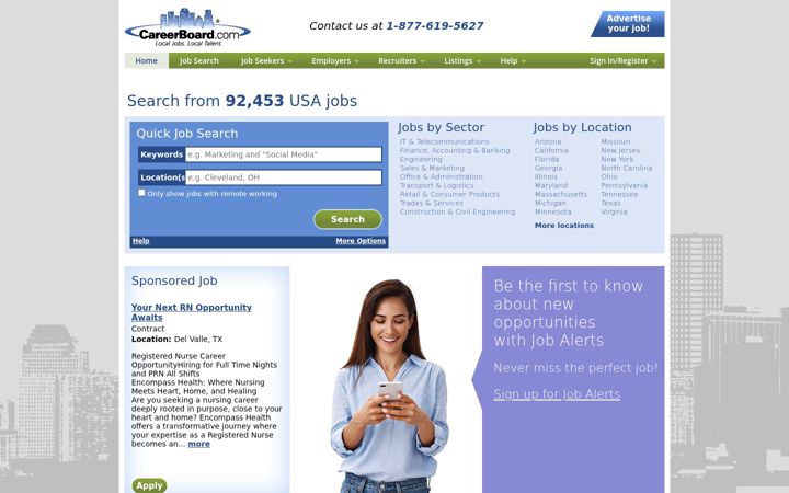 Screenshot of careerboard.com