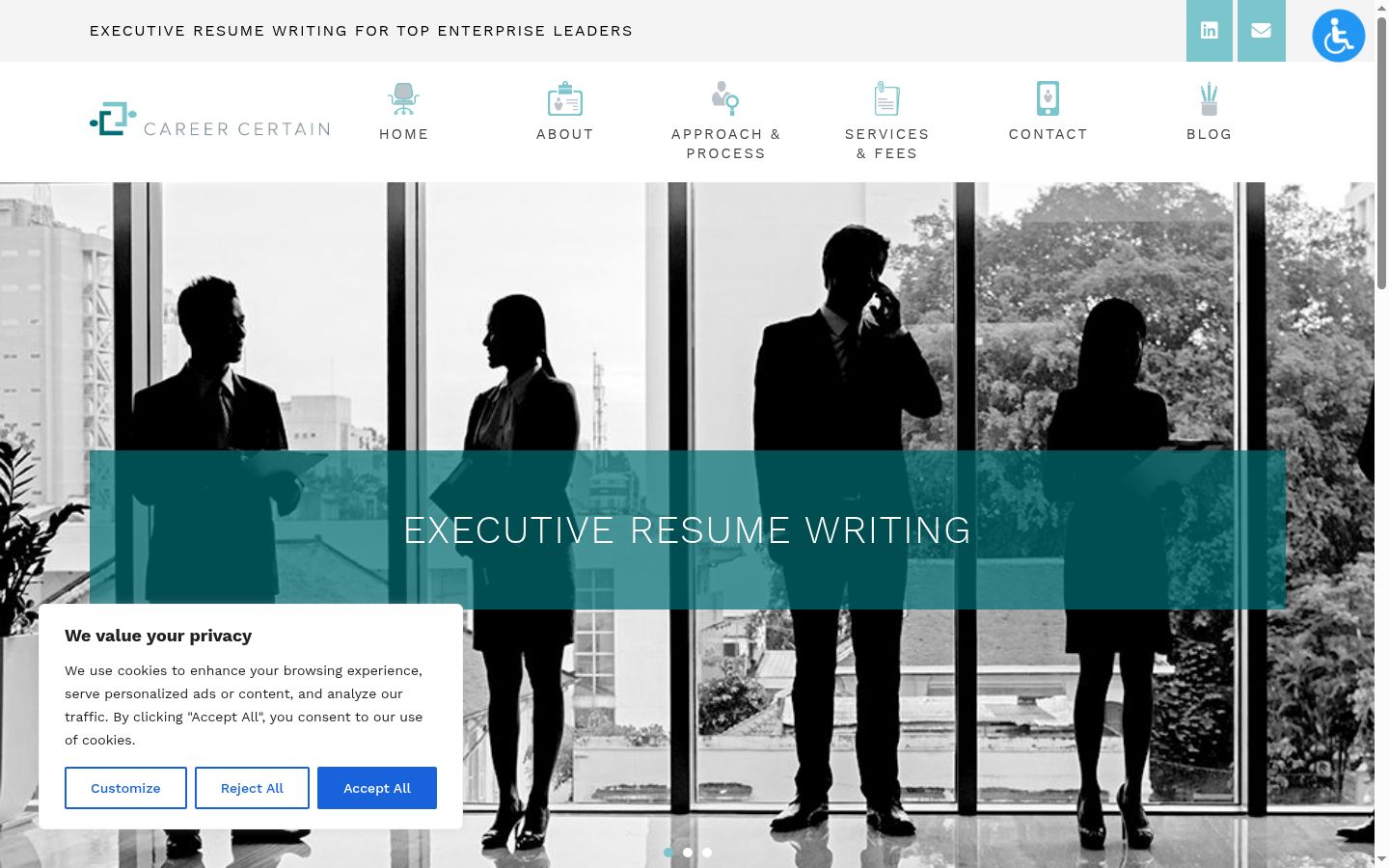 Screenshot of the consent banner shown before any interaction
