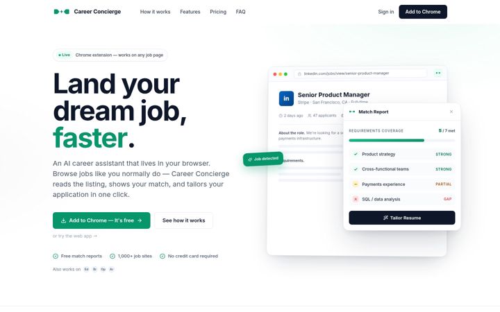 Screenshot of careerconcierge.io