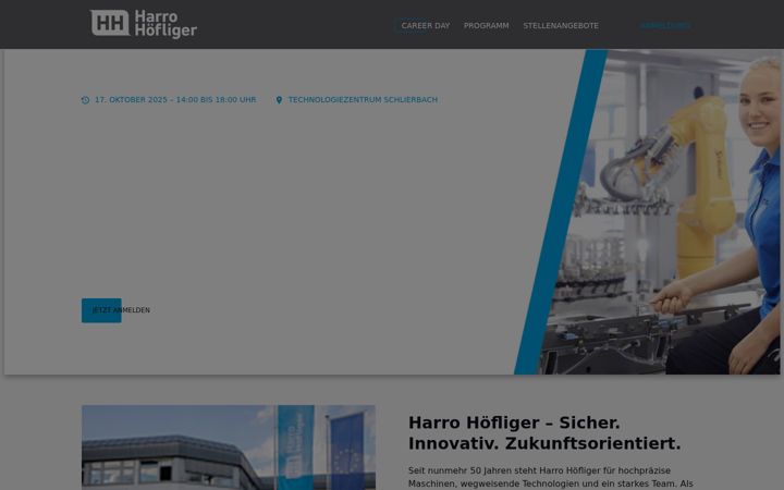Screenshot of careerday-hoefliger.com