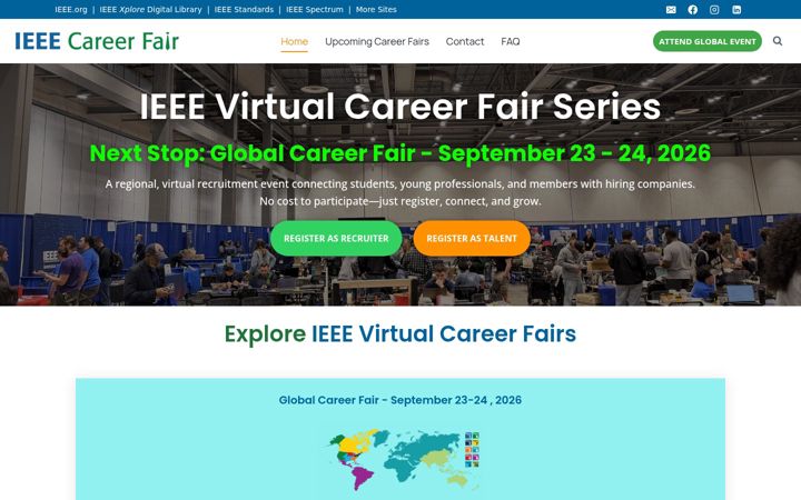 Capture d'écran de careerfair.ieee.org