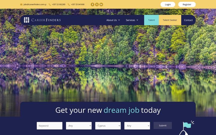 Screenshot of careerfinders.com.cy