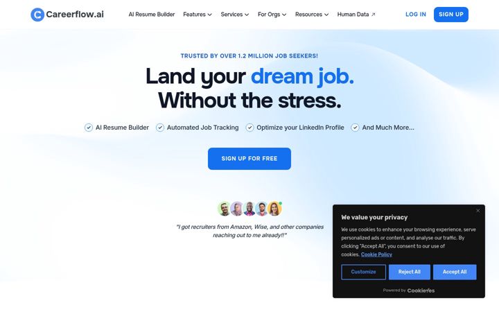 Screenshot of careerflow.ai