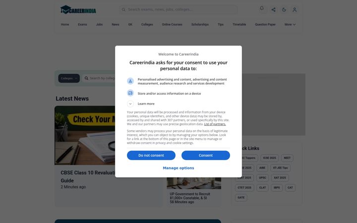 Screenshot of careerindia.com