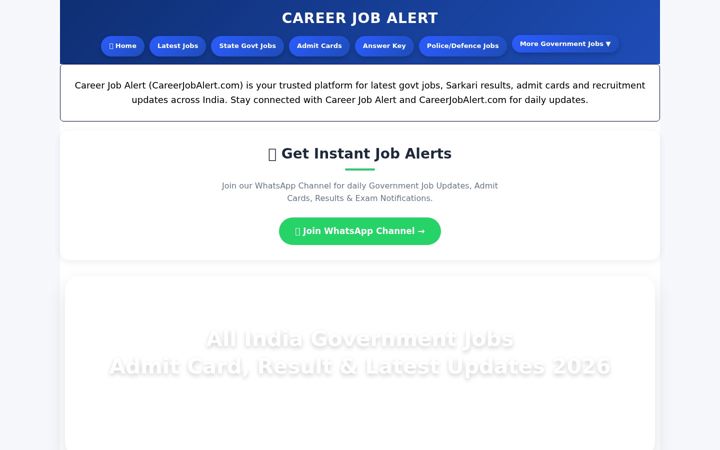 Screenshot of careerjobalert.com