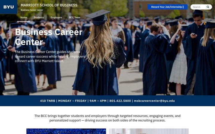 Screenshot of careerlaunch.byu.edu