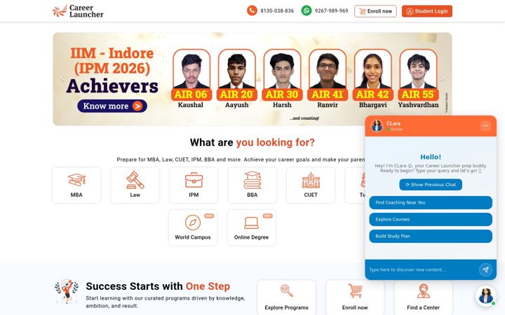 Screenshot of careerlauncher.com