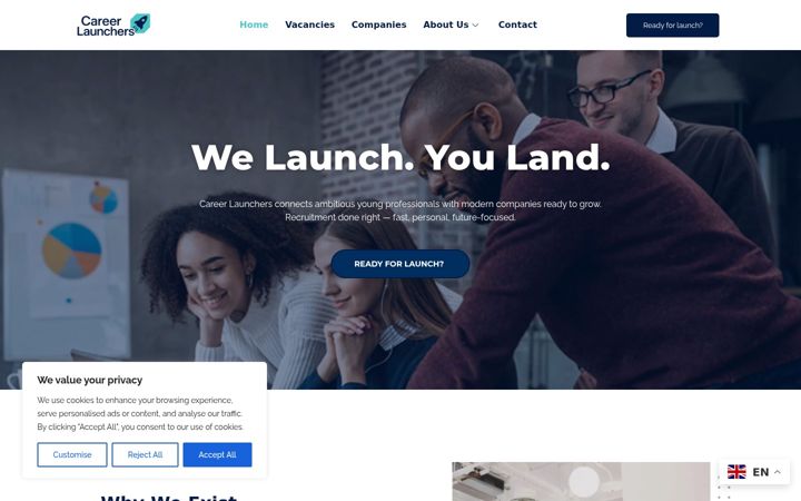 Screenshot of careerlaunchers.nl