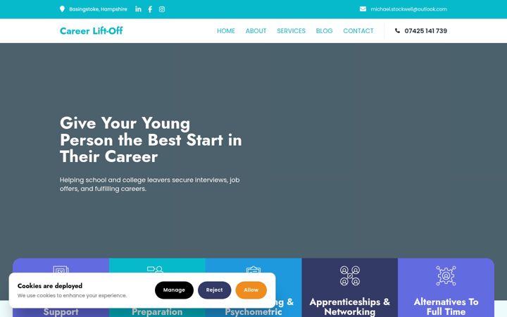 Screenshot of careerliftoff.co.uk