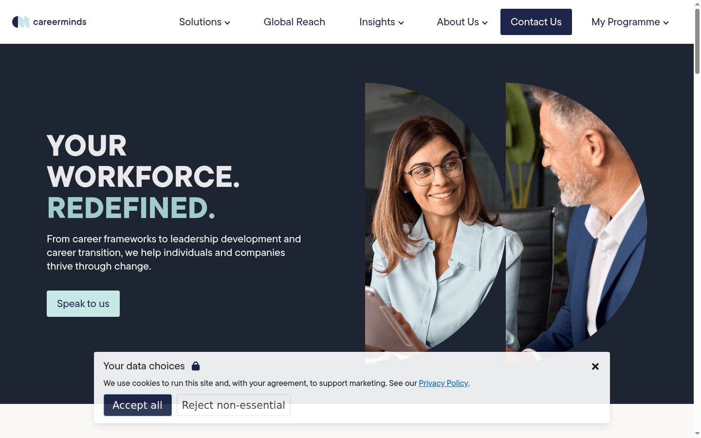 Screenshot of the consent banner shown before any interaction