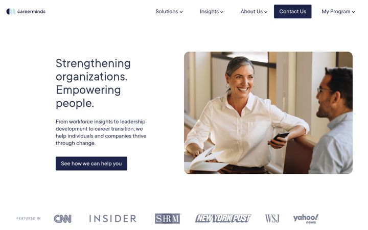 Screenshot of careerminds.com.au