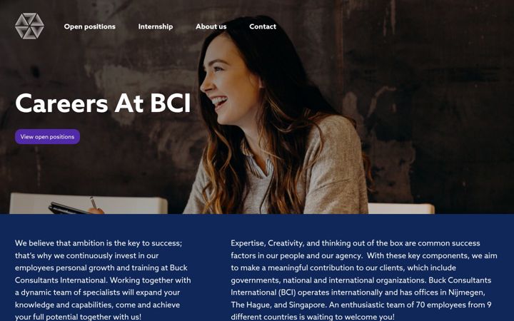 Screenshot of careersatbci.com