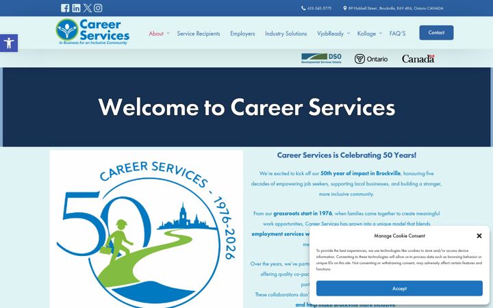 Screenshot του careerservices.ca