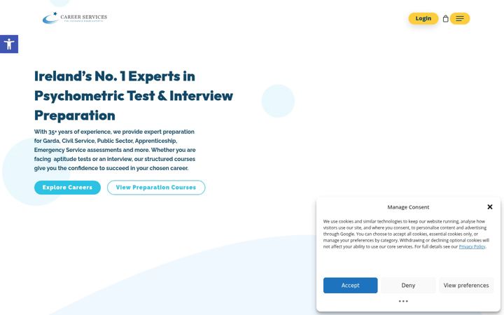 Screenshot of careerservices.ie