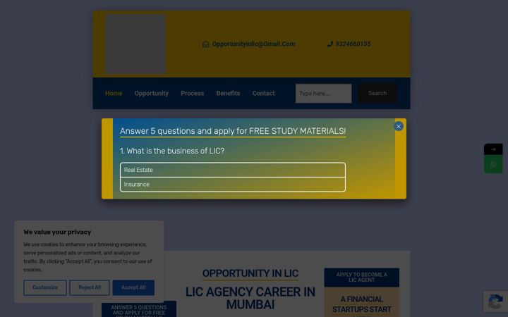 Screenshot of careersinlic.com