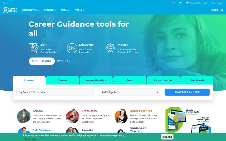 Screenshot of careersportal.ie