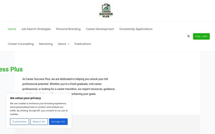 Screenshot of careersuccessplus.com