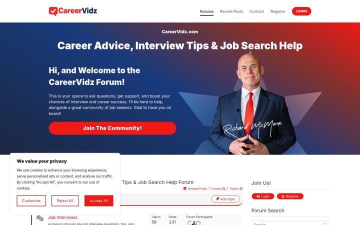 Screenshot of careervidz.com