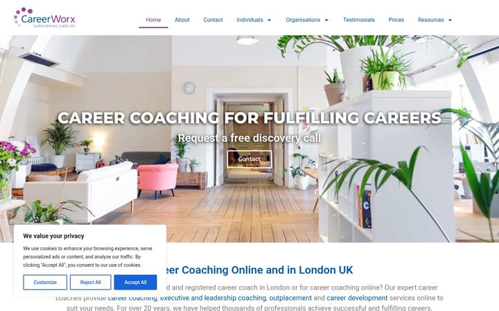 Screenshot of careerworx.co.uk