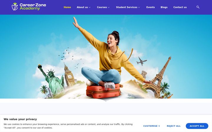 Screenshot of careerzoneacademy.com