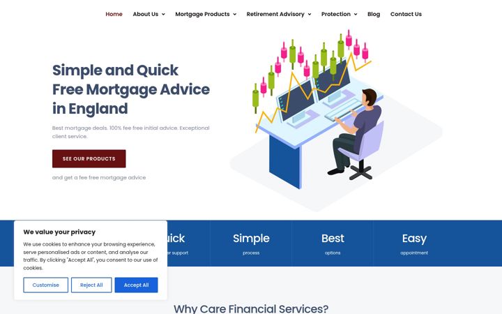 Screenshot of carefinancials.co.uk