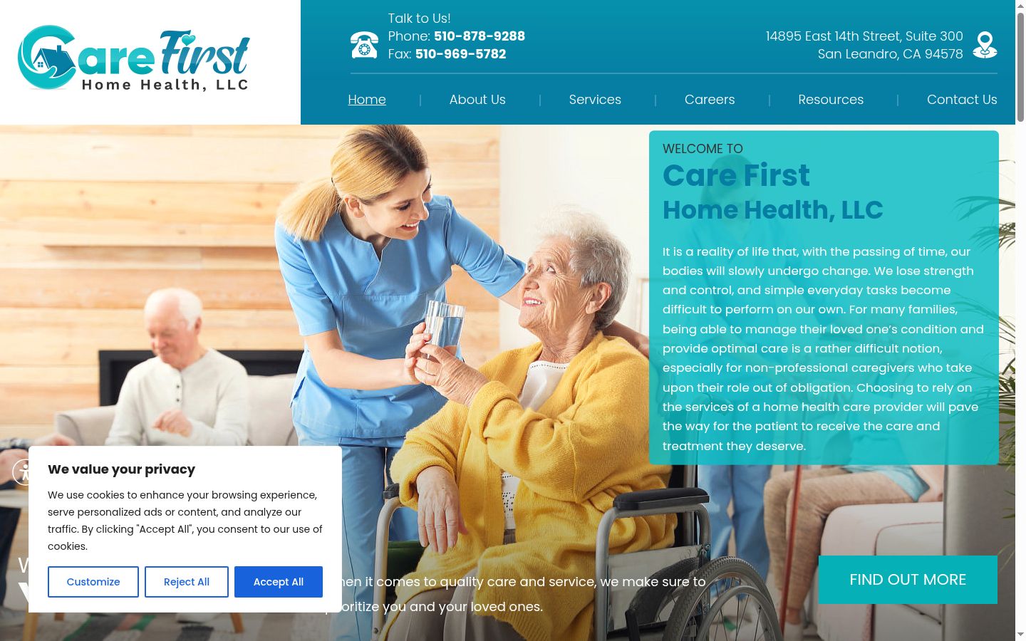 Screenshot of the consent banner shown before any interaction