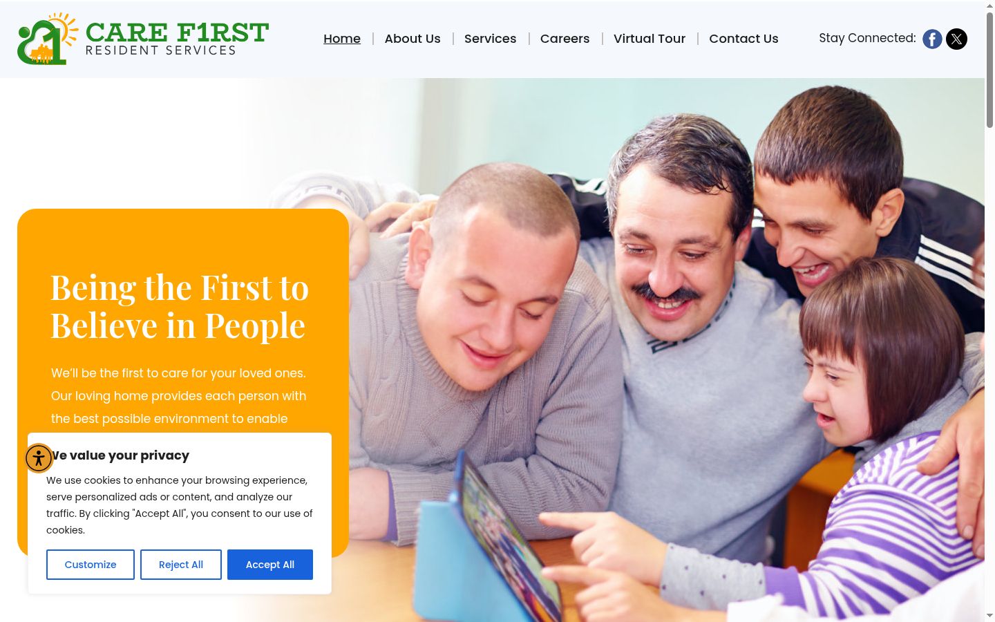 Screenshot of the consent banner shown before any interaction