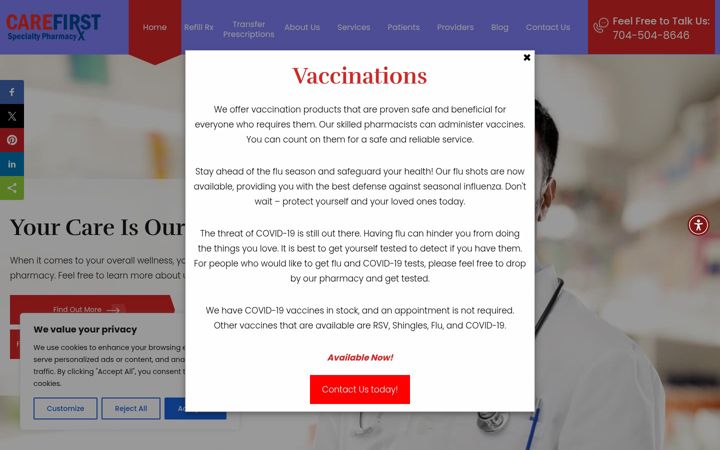 Screenshot of carefirstspecialtyrx.com