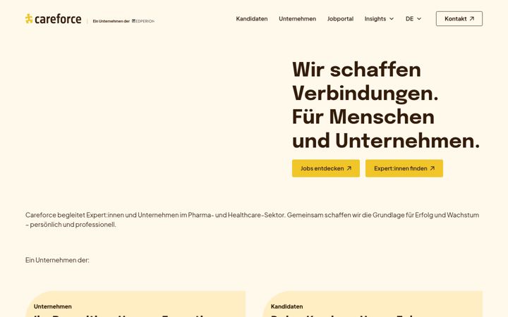 Screenshot of careforce.de