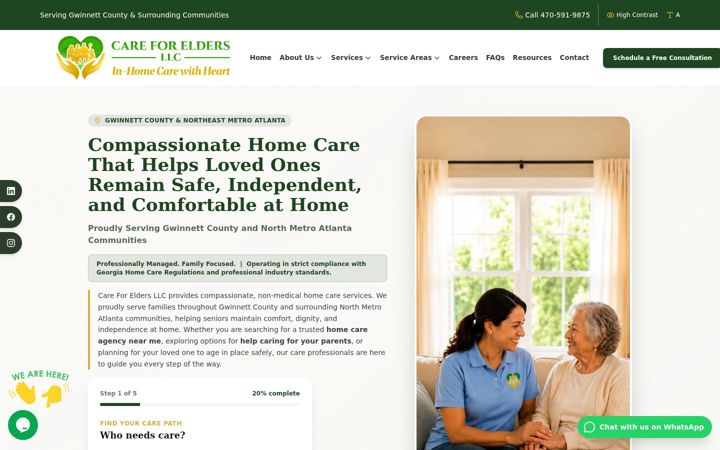 Screenshot of careforeldersllc.com