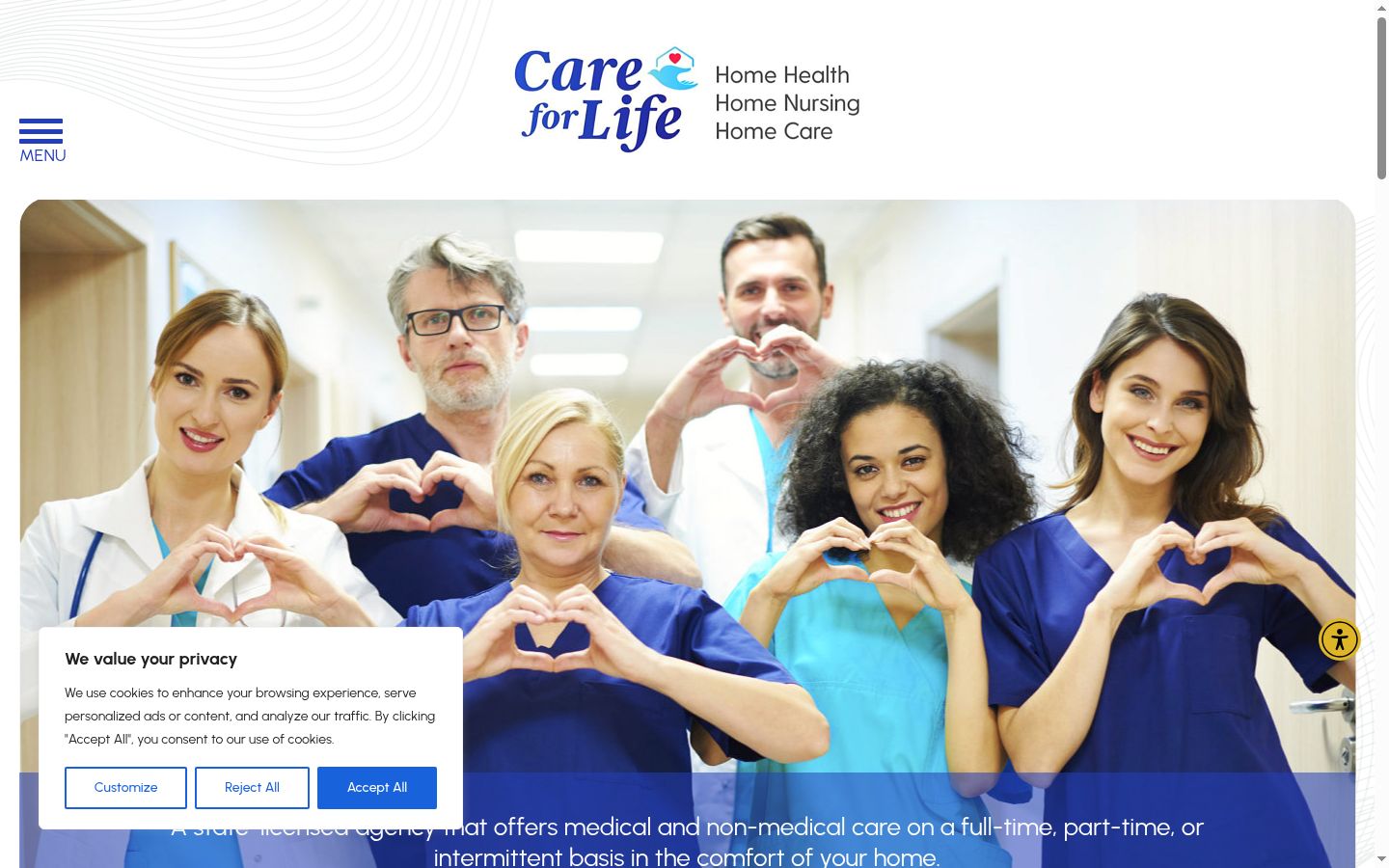 Screenshot of the consent banner shown before any interaction