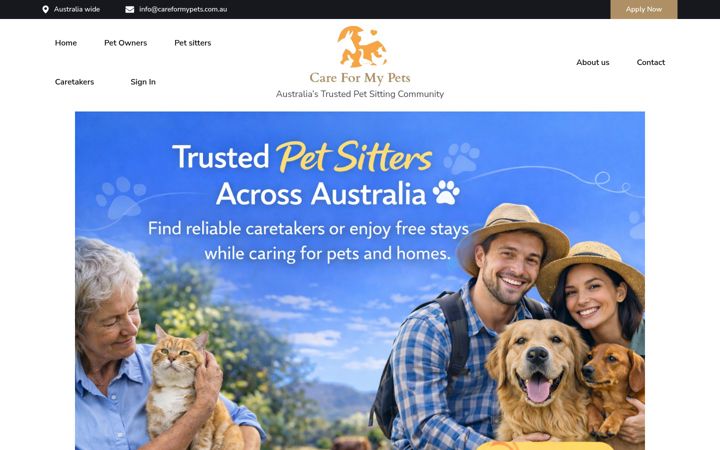 Screenshot ta' careformypets.com.au