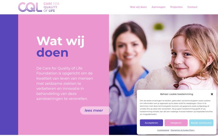 Screenshot ta' careforqualityoflife.nl