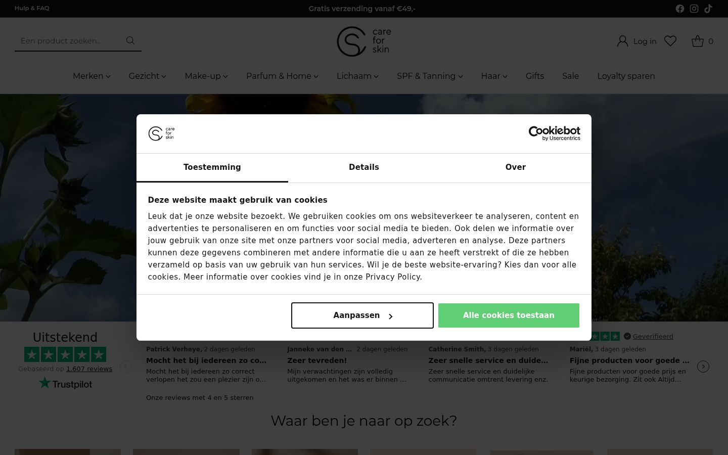 Snímek obrazovky baneru souhlasu zobrazeného před jakoukoli interakcí