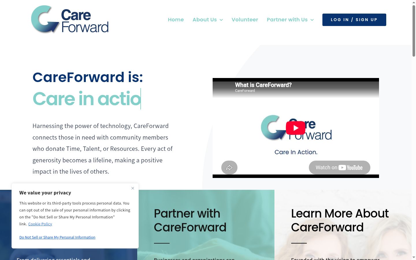 Screenshot del banner di consenso mostrato prima di qualsiasi interazione