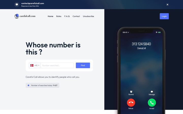 Screenshot of carefulcall.com