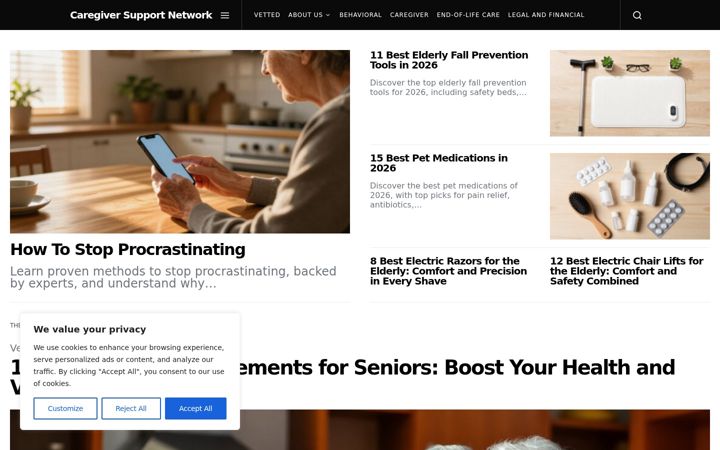 Screenshot of caregiversupportnetwork.org
