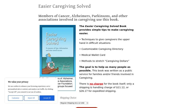 Screenshot of caregivingsolved.com
