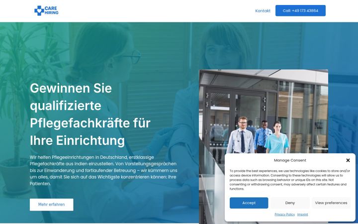 Screenshot of carehiring.de