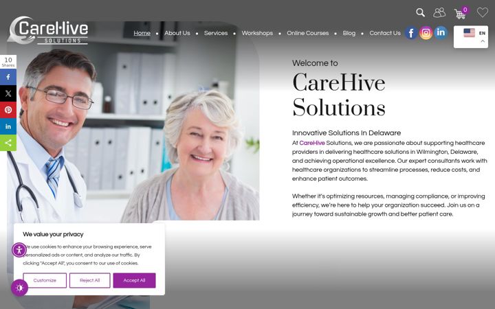 Capture d'écran de carehivesolutions.org
