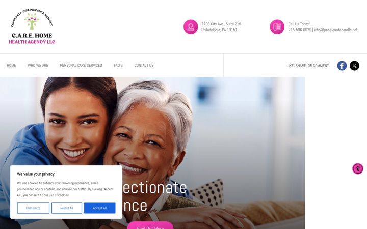 Screenshot di carehomehealthagencyllc.net